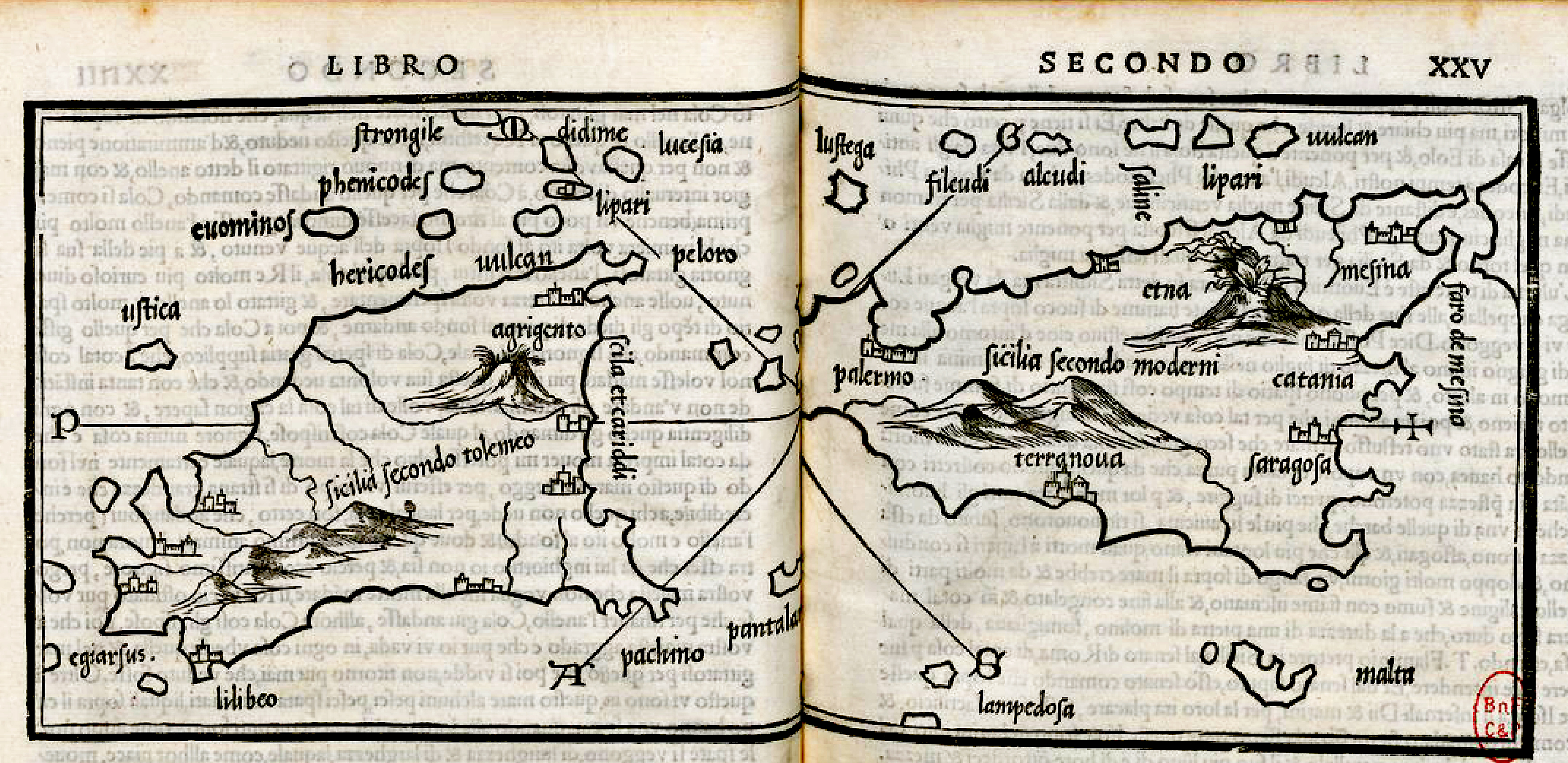 214) 1534 - Benedetto Bordone – sicilia secondo Tolomeo